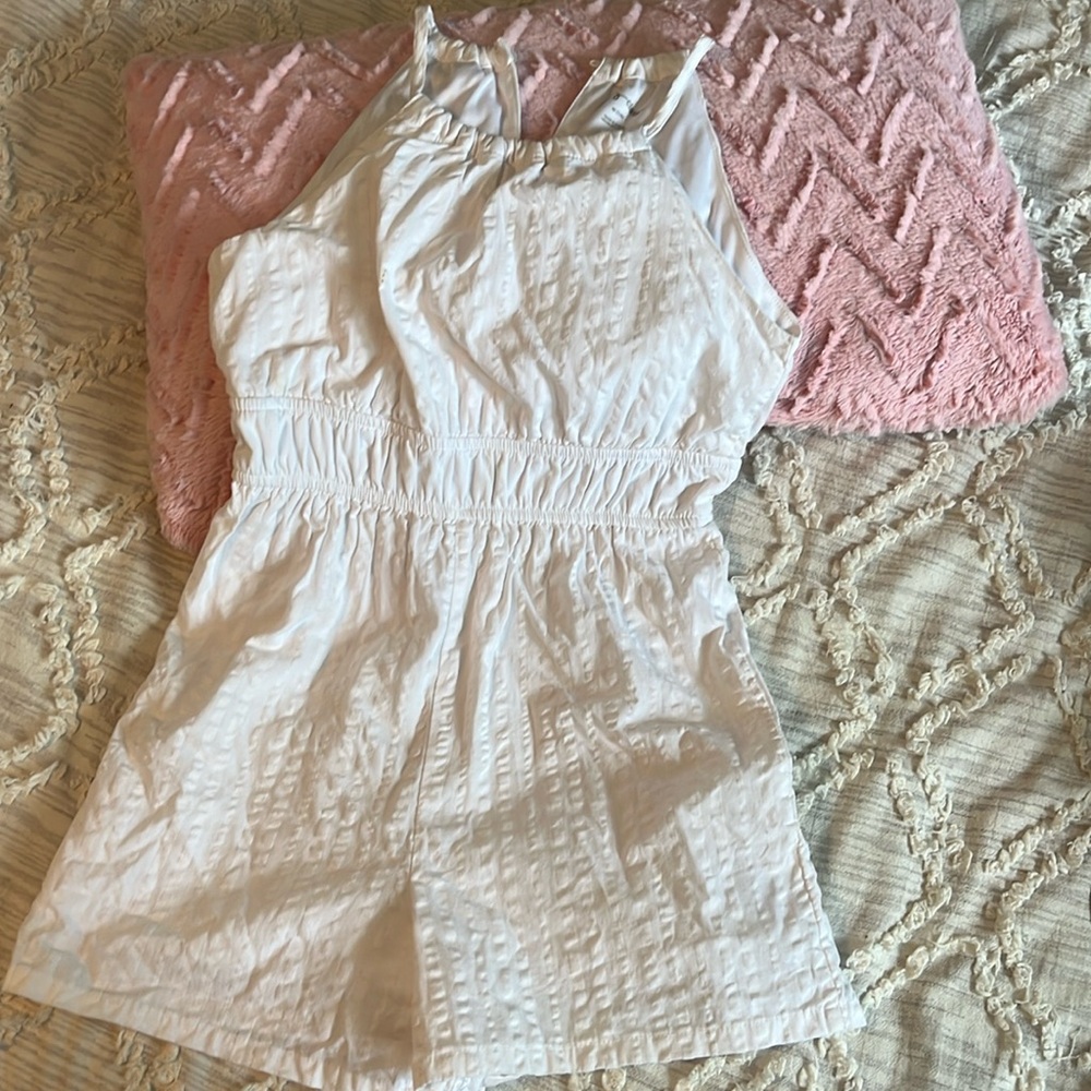 Art Class - white short romper (medium)
